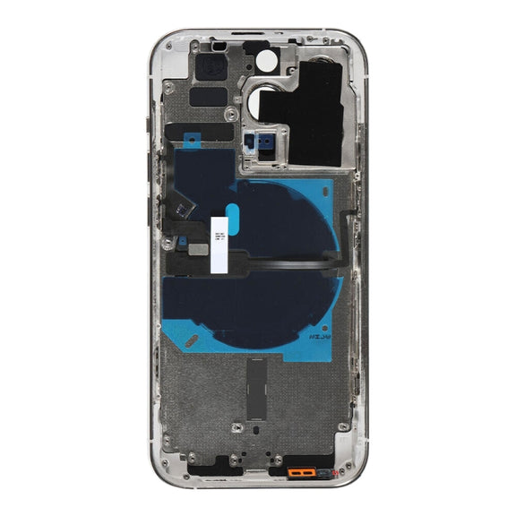 For iPhone 14 Pro Battery Back Cover with Power + Volume Flex Cable + Wireless Charging Module, Version:US Version(Silver)