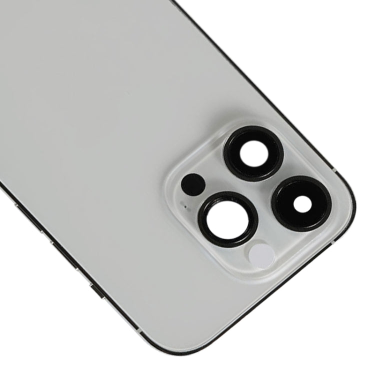 For iPhone 14 Pro Battery Back Cover with Power + Volume Flex Cable + Wireless Charging Module, Version:US Version(Silver)