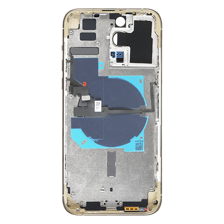 For iPhone 14 Pro Max Battery Back Cover with Power + Volume Flex Cable + Wireless Charging Module, Version:CE EU Version(Gold)