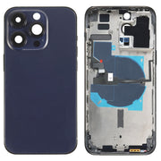 For iPhone 14 Pro Max Battery Back Cover with Power + Volume Flex Cable + Wireless Charging Module, Version:US Version(Purple)