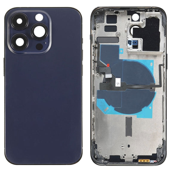 For iPhone 14 Pro Max Battery Back Cover with Power + Volume Flex Cable + Wireless Charging Module, Version:US Version(Purple)