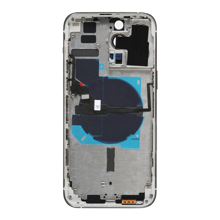 For iPhone 14 Pro Max Battery Back Cover with Power + Volume Flex Cable + Wireless Charging Module, Version:US Version(Silver)