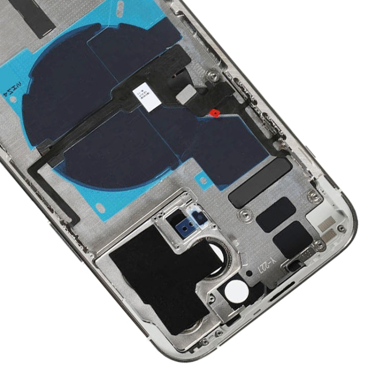For iPhone 14 Pro Max Battery Back Cover with Power + Volume Flex Cable + Wireless Charging Module, Version:US Version(Silver)
