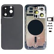 For iPhone 14 Pro Battery Back Cover with Side Keys & Card Tray, Version:US Version(Black)