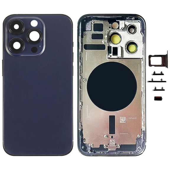 For iPhone 14 Pro Battery Back Cover with Side Keys & Card Tray, Version:US Version(Purple)