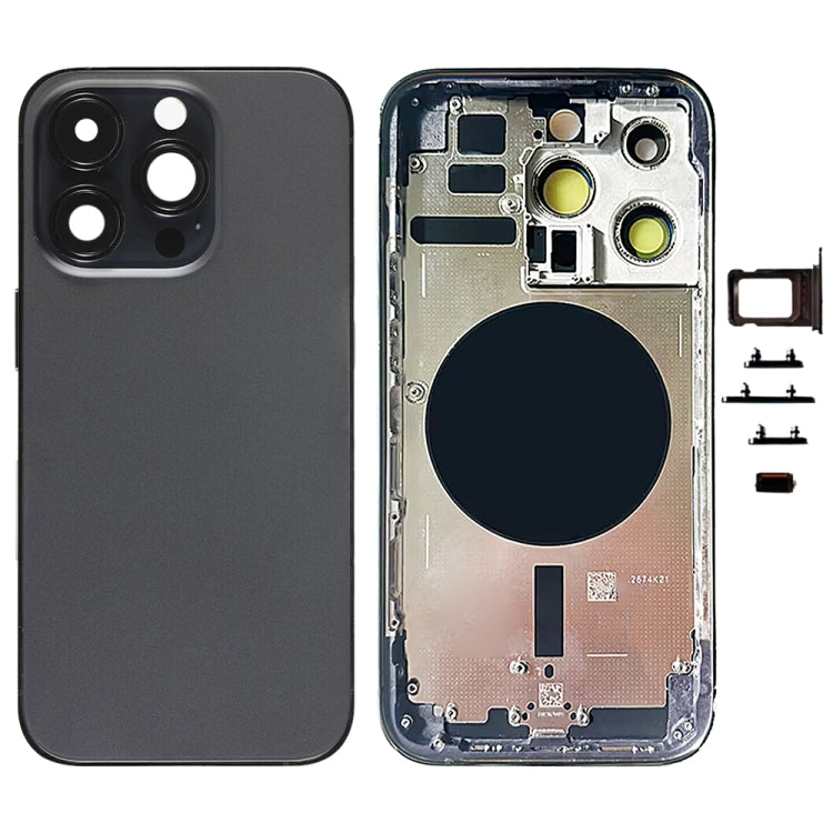 For iPhone 14 Pro Battery Back Cover with Side Keys & Card Tray, Version:China Version(Black)