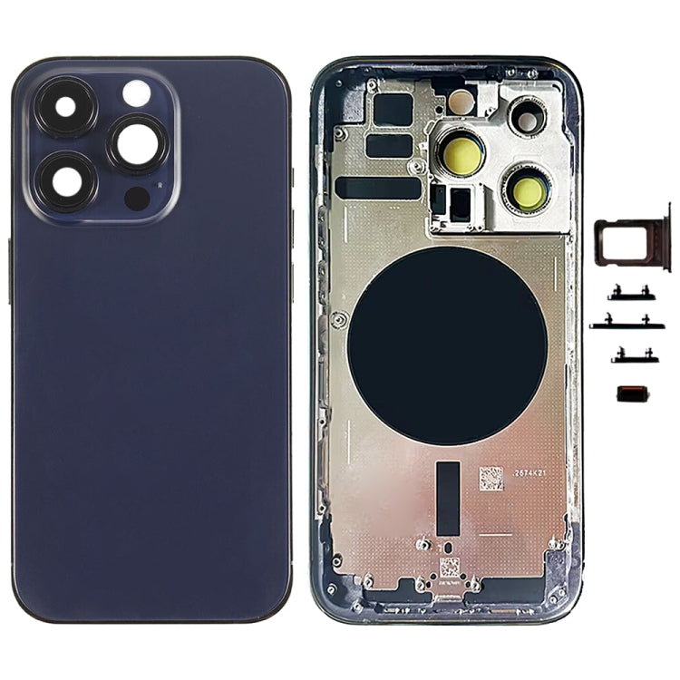 For iPhone 14 Pro Battery Back Cover with Side Keys & Card Tray, Version:CE EU Version(Purple)