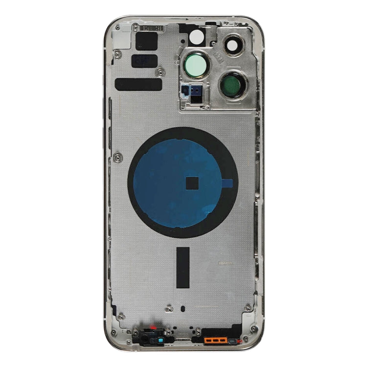 For iPhone 14 Pro Max Battery Back Cover with Side Keys & Card Tray, Version:US Version(Silver)