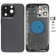 For iPhone 14 Pro Max Battery Back Cover with Side Keys & Card Tray, Version:China Version(Black)