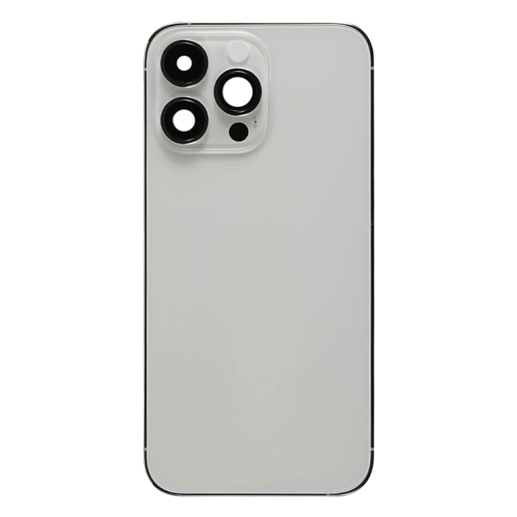 For iPhone 14 Pro Max Battery Back Cover with Side Keys & Card Tray, Version:China Version(Silver)