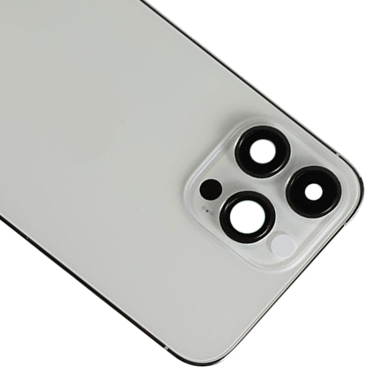 For iPhone 14 Pro Max Battery Back Cover with Side Keys & Card Tray, Version:CE EU Version(Silver)