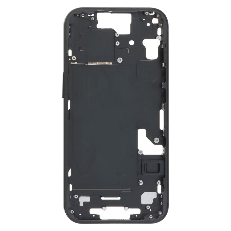 For iPhone 15 Middle Frame Bezel Plate with Side Keys + Card Tray, Version:US Version(Black)