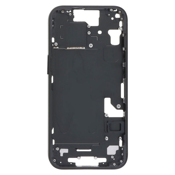 For iPhone 15 Middle Frame Bezel Plate with Side Keys + Card Tray, Version:US Version(Black)