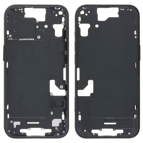 For iPhone 15 Middle Frame Bezel Plate with Side Keys + Card Tray, Version:US Version(Black)