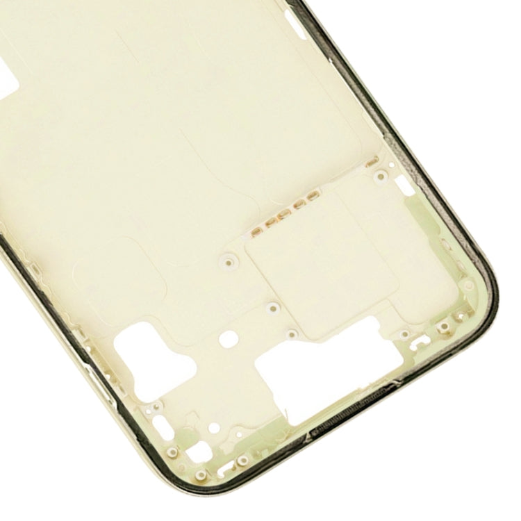 For iPhone 15 Middle Frame Bezel Plate with Side Keys + Card Tray, Version:US Version(Yellow)