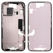 For iPhone 15 Middle Frame Bezel Plate with Side Keys + Card Tray, Version:China Version(Pink)