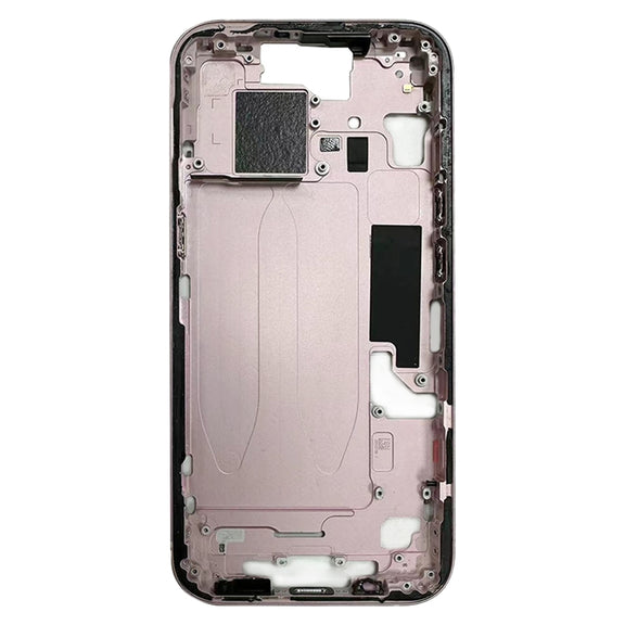 For iPhone 15 Middle Frame Bezel Plate with Side Keys + Card Tray, Version:China Version(Pink)