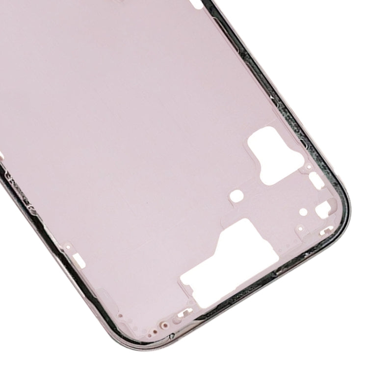 For iPhone 15 Middle Frame Bezel Plate with Side Keys + Card Tray, Version:China Version(Pink)
