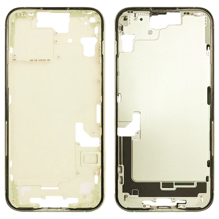 For iPhone 15 Middle Frame Bezel Plate with Side Keys + Card Tray, Version:CE EU Version(Yellow)