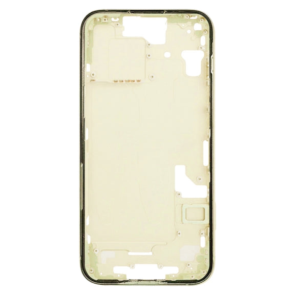 For iPhone 15 Middle Frame Bezel Plate with Side Keys + Card Tray, Version:CE EU Version(Yellow)