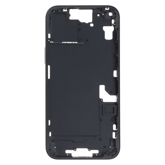 For iPhone 15 Plus Middle Frame Bezel Plate with Side Keys + Card Tray, Version:CE EU Version(Black)