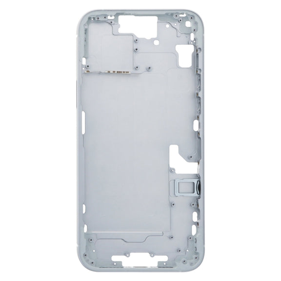 For iPhone 15 Plus Middle Frame Bezel Plate with Side Keys + Card Tray, Version:CE EU Version(Blue)