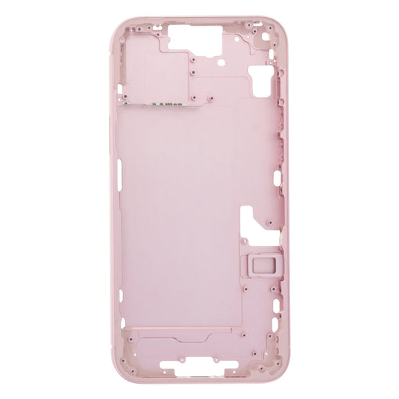 For iPhone 15 Plus Middle Frame Bezel Plate with Side Keys + Card Tray, Version:US Version(Pink)
