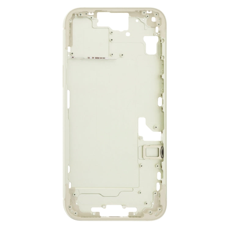 For iPhone 15 Plus Middle Frame Bezel Plate with Side Keys + Card Tray, Version:US Version(Yellow)