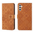 For Samsung Galaxy S25 5G Ethnic Style Embossed Pattern Leather Phone Case(Brown) - Galaxy S25 5G Cases by PMC Jewellery | Online Shopping South Africa | PMC Jewellery | Buy Now Pay Later Mobicred