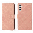 For Samsung Galaxy S25 5G Ethnic Style Embossed Pattern Leather Phone Case(Pink) - Galaxy S25 5G Cases by PMC Jewellery | Online Shopping South Africa | PMC Jewellery | Buy Now Pay Later Mobicred