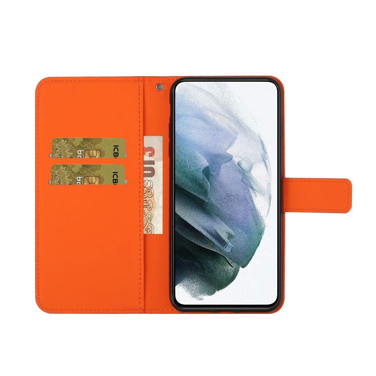 For Samsung Galaxy S25 5G Ethnic Style Embossed Pattern Leather Phone Case(Orange)