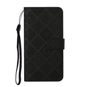 For Samsung Galaxy S25 5G Ethnic Style Embossed Pattern Leather Phone Case(Black)