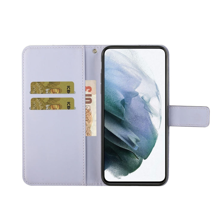 For Samsung Galaxy S25+ 5G Ethnic Style Embossed Pattern Leather Phone Case(Purple)