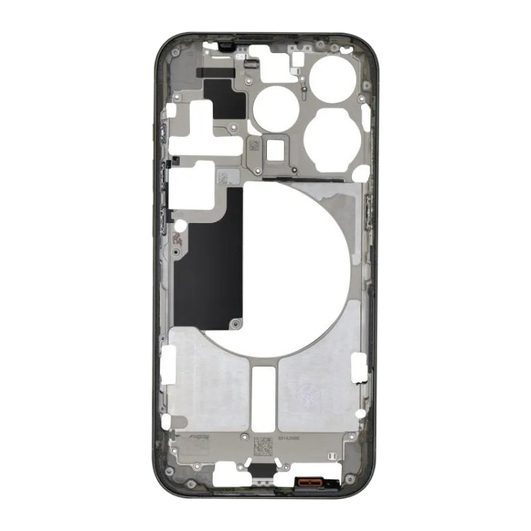 For iPhone 15 Pro Middle Frame Bezel Plate with Side Keys + Card Tray, Version:China Version(Black)