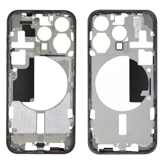 For iPhone 15 Pro Middle Frame Bezel Plate with Side Keys + Card Tray, Version:CE EU Version(Black)