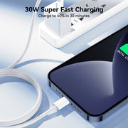 JOYROOM S-A45 30W USB-C / Type-C to 8 Pin Fast Charge Data Cable, Length: 1m(White)