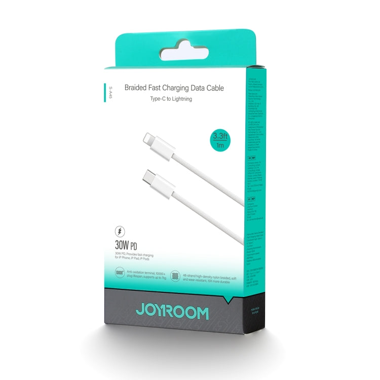 JOYROOM S-A45 30W USB-C / Type-C to 8 Pin Fast Charge Data Cable, Length: 1m(White)