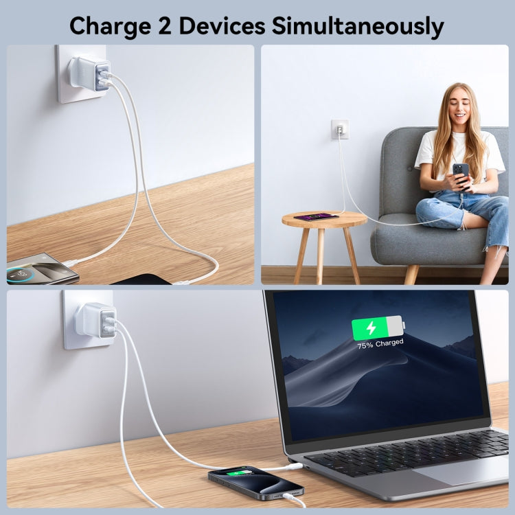 JOYROOM JR-TCF15 30W USB+USB-C / Type-C Fast Charger, Specification:UK Plug(White)