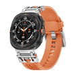 For Samsung Galaxy Watch UItra 47mm Armor TPU Sports Watch Band(Orange Silver) - free shipping - PMC TechLife - Order now!
