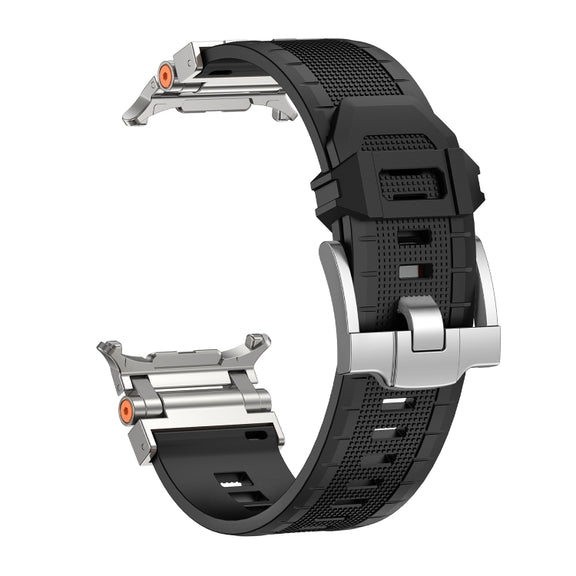 For Samsung Galaxy Watch UItra 47mm Armor TPU Sports Watch Band(Black Silver)