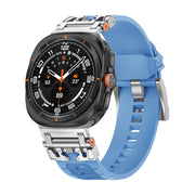 For Samsung Galaxy Watch UItra 47mm Armor TPU Sports Watch Band(Light Blue Silver)