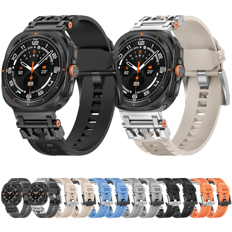 For Samsung Galaxy Watch UItra 47mm Armor TPU Sports Watch Band(Light Blue Silver)