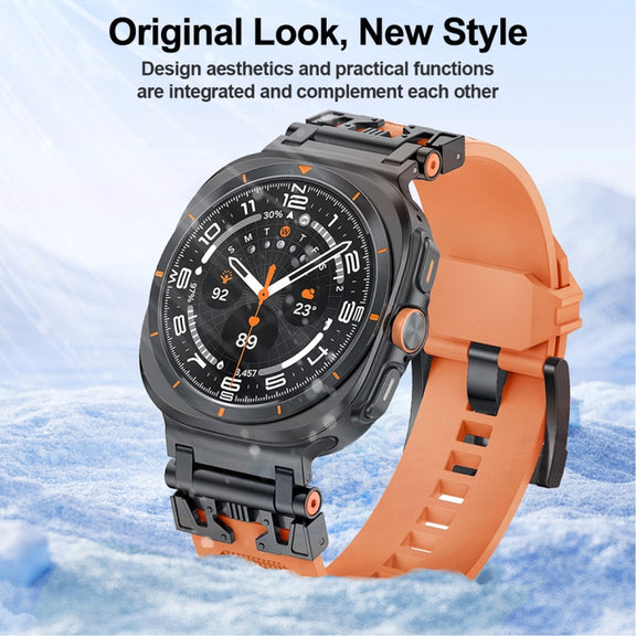 For Samsung Galaxy Watch UItra 47mm Armor TPU Sports Watch Band(Light Blue Silver)