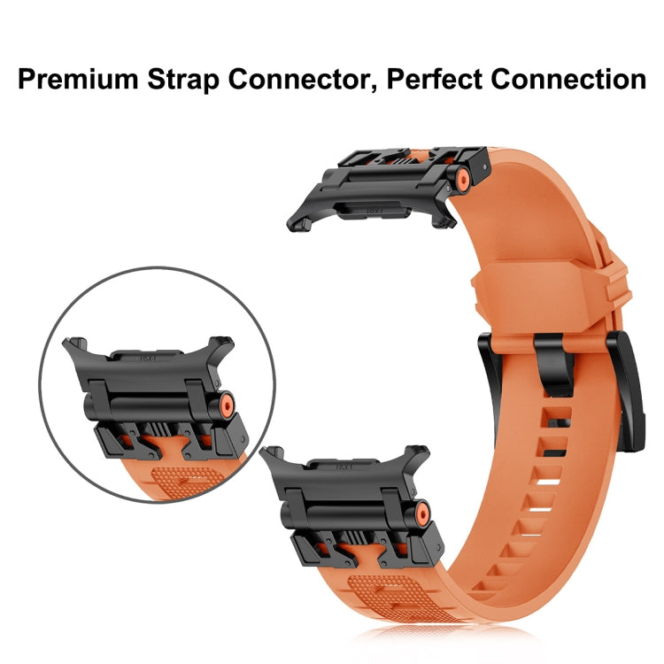 For Samsung Galaxy Watch UItra 47mm Armor TPU Sports Watch Band(Orange Silver)