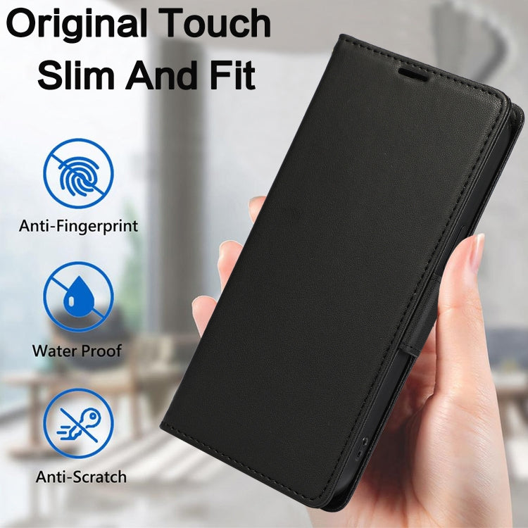 For iPhone 16 Side Buckle RFID Anti-theft Leather Phone Case(Black)