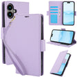 For iPhone 16 Plus Side Buckle RFID Anti-theft Leather Phone Case(Light Purple) - iPhone 16 Plus Cases by PMC TechLife | Online Shopping South Africa | PMC TechLife | Buy Now Pay Later Mobicred