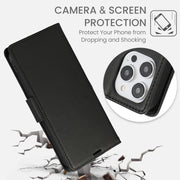 For iPhone 16 Pro Side Buckle RFID Anti-theft Leather Phone Case(Black)
