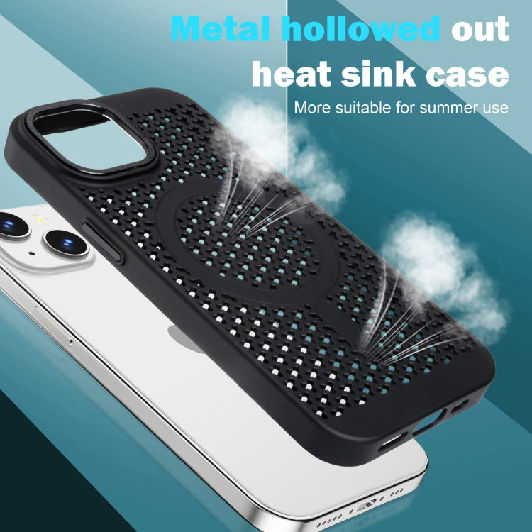 For iPhone 16 Plus Ice Feeling Cooling MagSafe Magnetic Phone Case(Black)