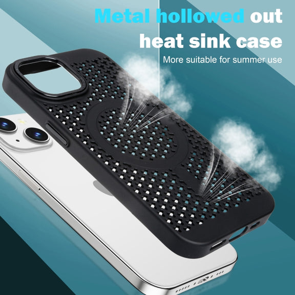 For iPhone 16 Plus Ice Feeling Cooling MagSafe Magnetic Phone Case(Black)