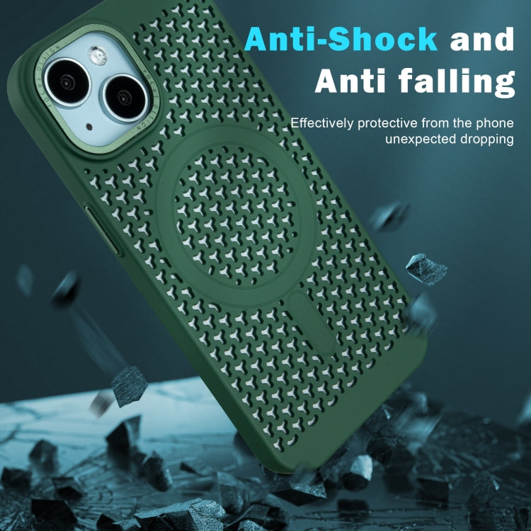 For iPhone 16 Pro Max Ice Feeling Cooling MagSafe Magnetic Phone Case(Dark Green)